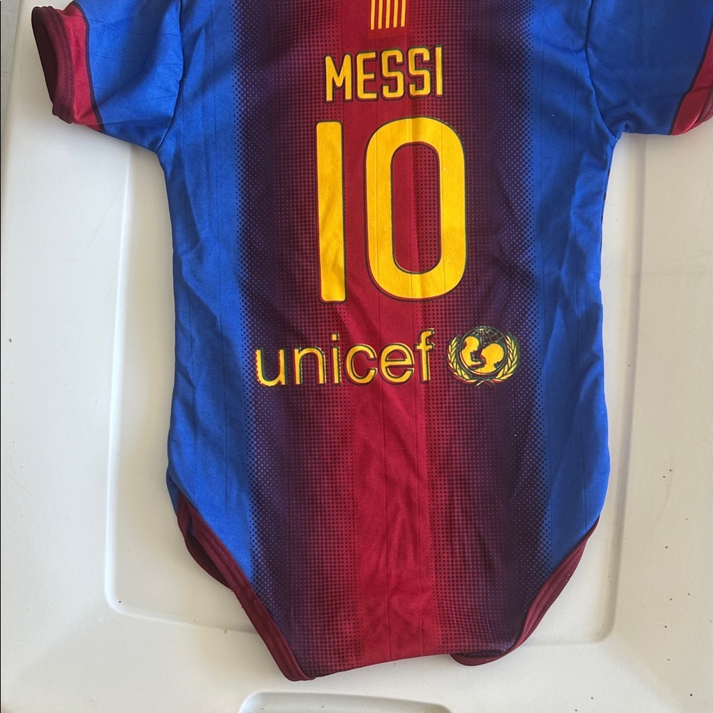 Baby Messi Barcelona Jersey Bodysuit